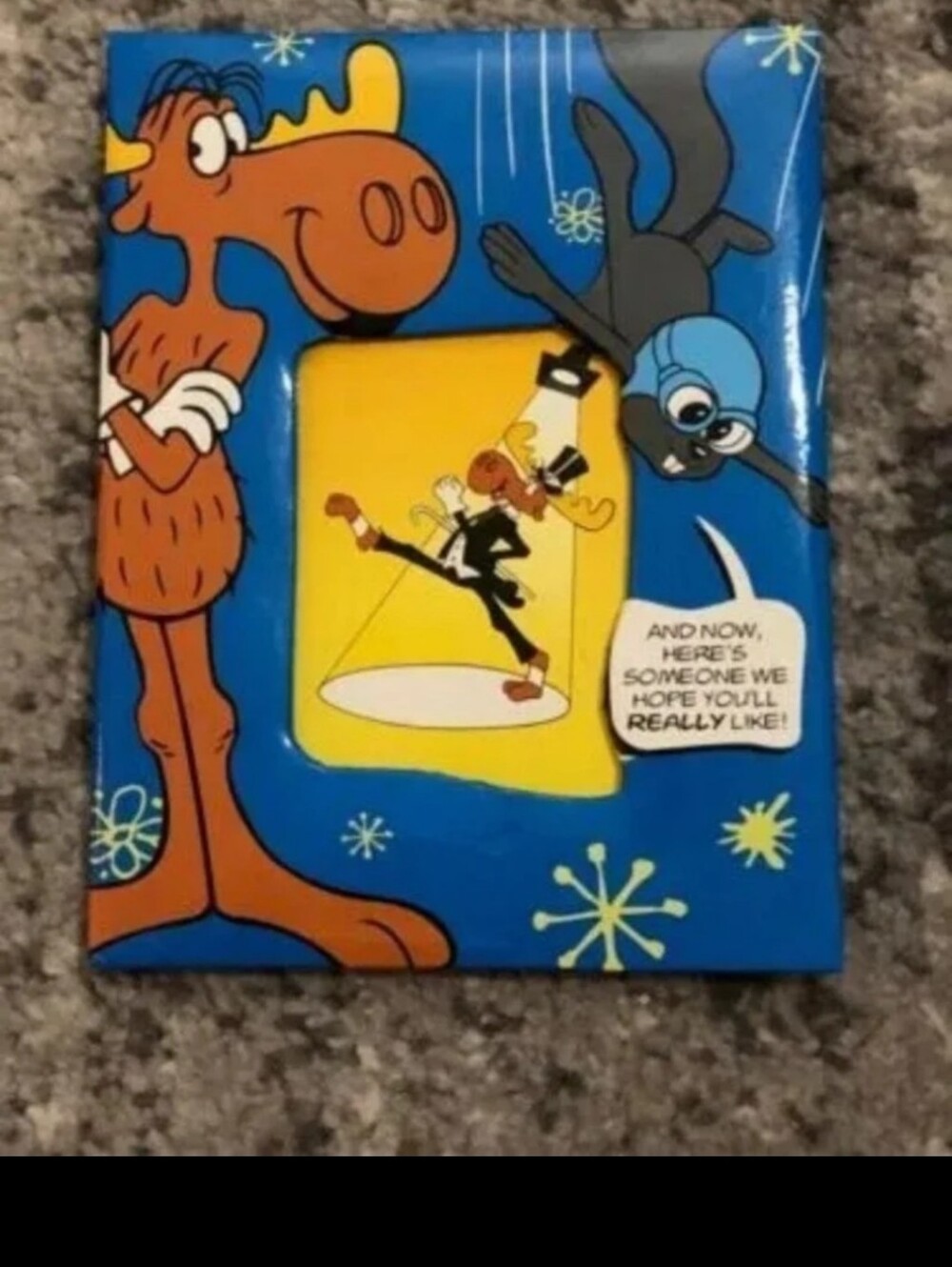 Cool Vintage Rocky and Bullwinkle Photo Frame Brand New.